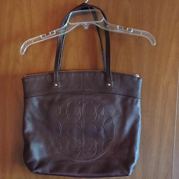Coach Handbags - COACH Brown Laura Leather Tote Bag